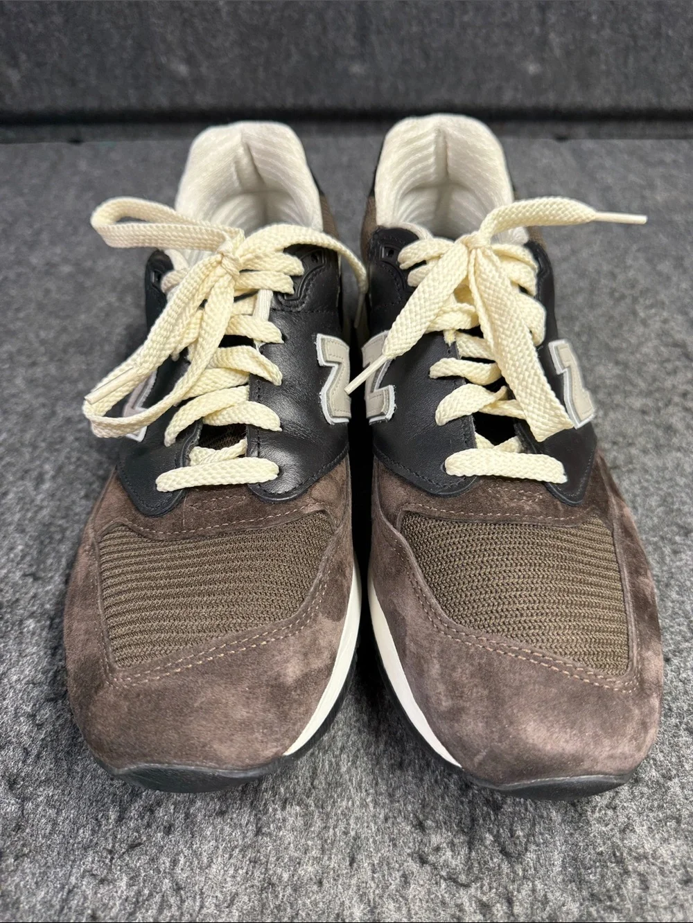 New Balance 998 Men's Brown & Cream Classic Suede Athletic Sneakers